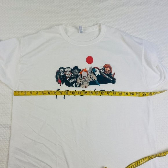 Horror Characters Friends Halloween Shirt Jason Chucky Pennywise Scream Size XL - Picture 7 of 7